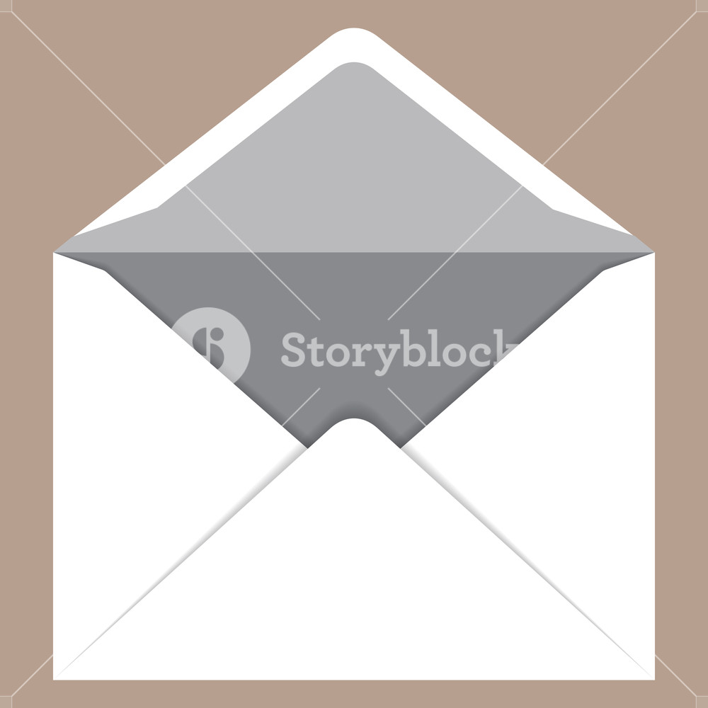 1000x1000 Open Envelope Mockup Realistic Illustration Of Open