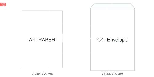 500x250 Blank White Letter Paper Envelope Vector Template