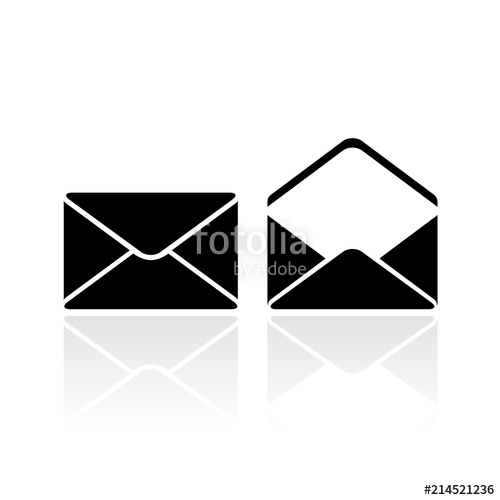 500x500 Closed And Open Envelope Vector Icon Stock Image And Royalty Free