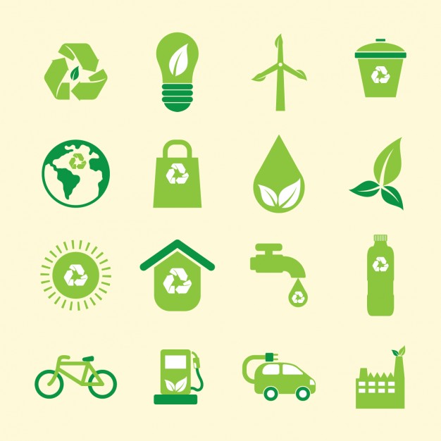 626x626 Green Environmental Icons Collection Vector Free Download