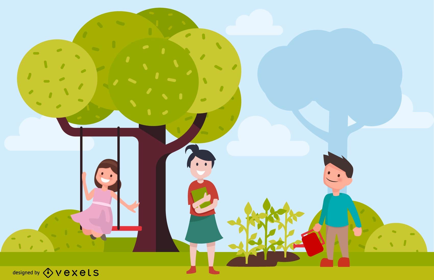 1701x1100 Children Environment Vector Illustration
