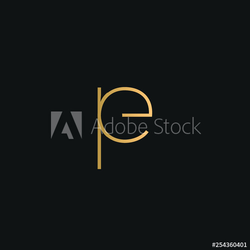 Pe Or Ep Logo Vector Initial Letter Logo, Golden Text On Black 500x500 Pe Or Ep Logo Vector Initial Letter Logo, Golden Text On Black
