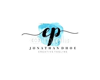 E P Initial Watercolor Logo On White Background Logo Template 400x320 E P Initial Watercolor Logo On White Background Logo Template