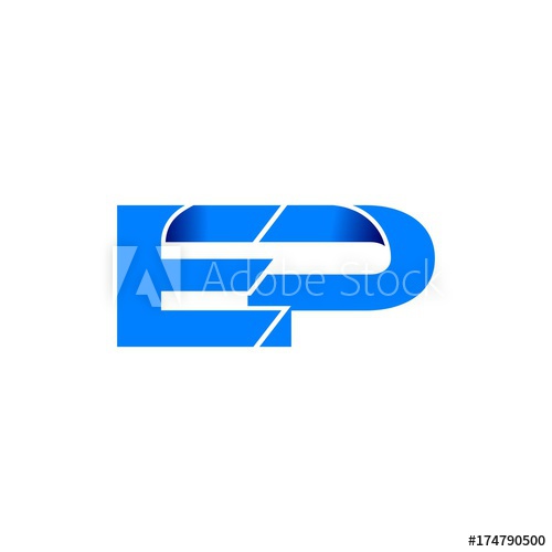 Ep Logo Initial Logo Vector Modern Blue Fold Style 500x500 Ep Logo Initial Logo Vector Modern Blue Fold Style