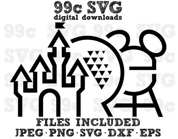 570x445 Magic Castle Epcot Mickey Water Tower Dxf Png Vector