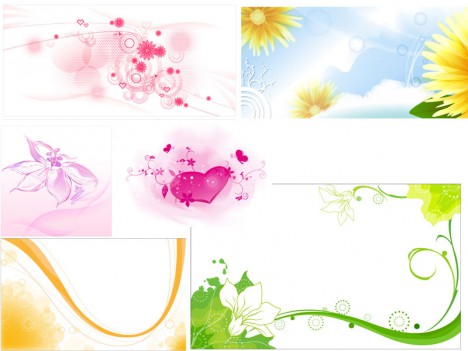 468x351 Flower Banner Set Vector Format Vectors Stock In Format