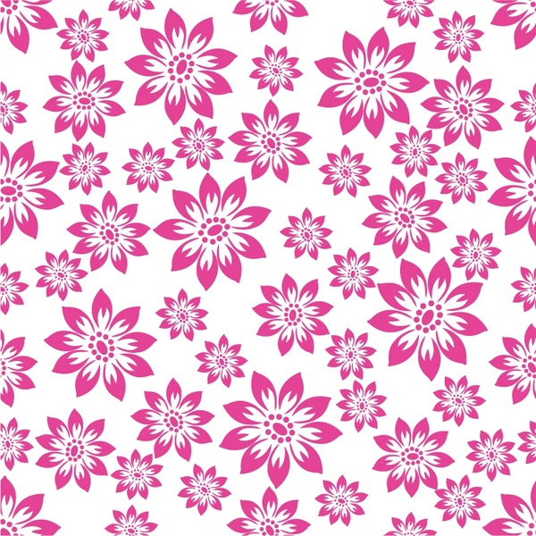 600x600 Flowers Pattern Repeating Design White Violet Ornament Free Vector