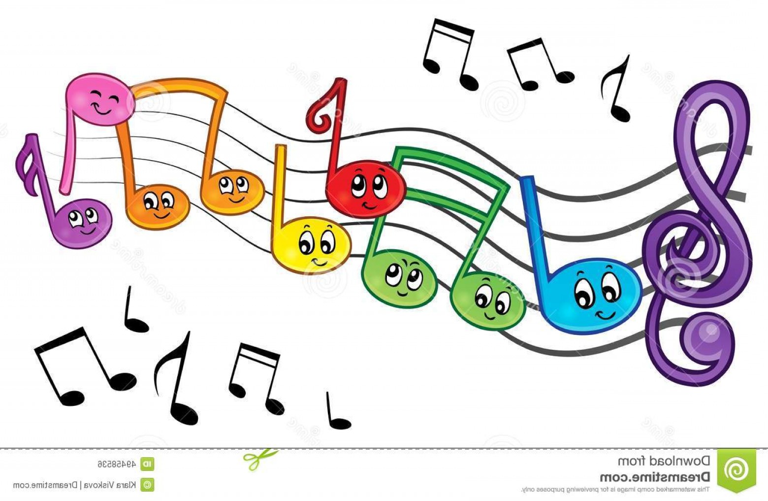 1560x1017 Stock Illustration Cartoon Music Notes Theme Image Vector