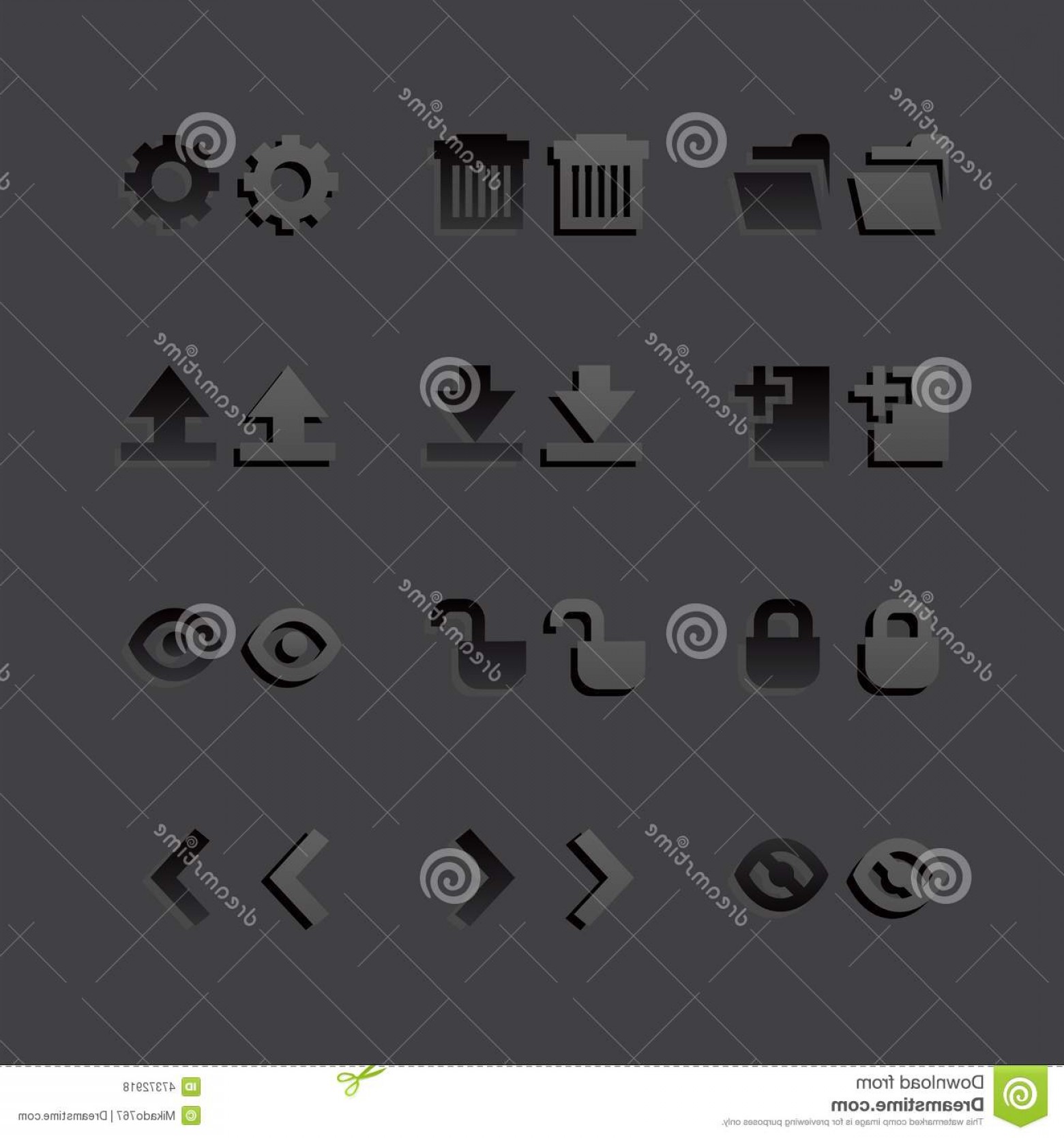1560x1668 Stock Illustration Grey Web App Graphic Editor Tools Icons States
