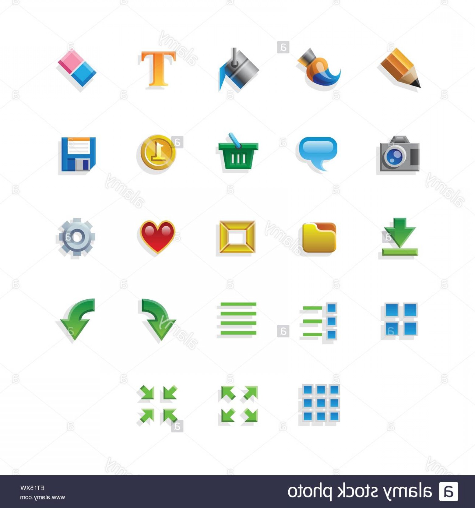 1560x1668 Stock Photo Colorful Web App Graphic Editor Tools Icons On White