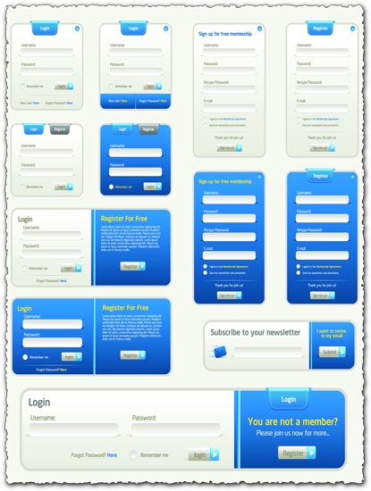 Register And Login Boxes, Vector Format 415x550 Register And Login Boxes, Vector Format