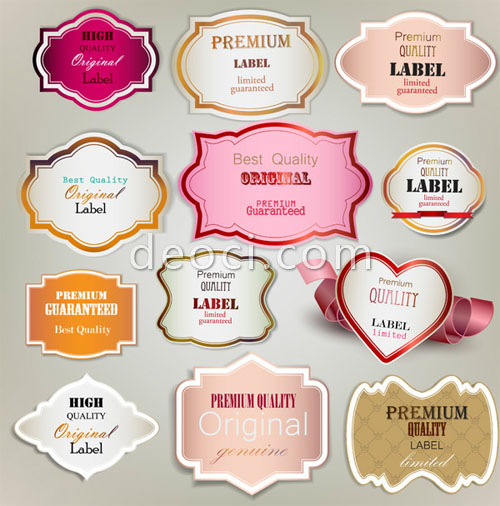 500x506 Exquisite Gift Packaging Labels Vector Free Download