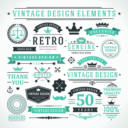 500x500 Vintage Robbon Banner With Labels Vector Free Vector