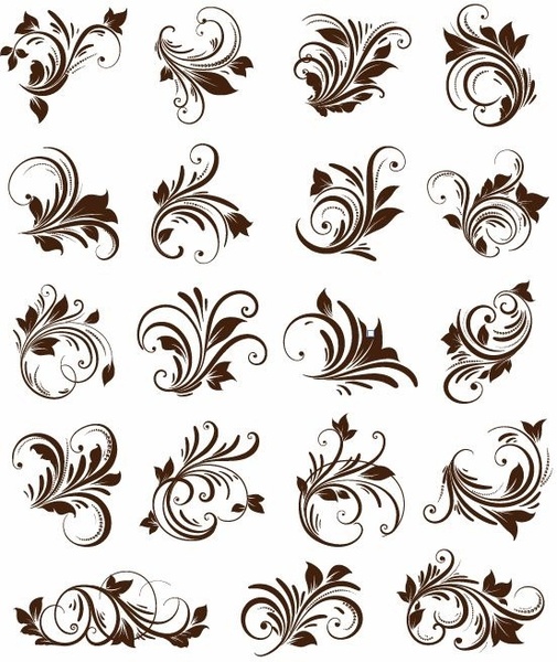 505x600 Floral Ornament Element Vector Graphics Free Vector
