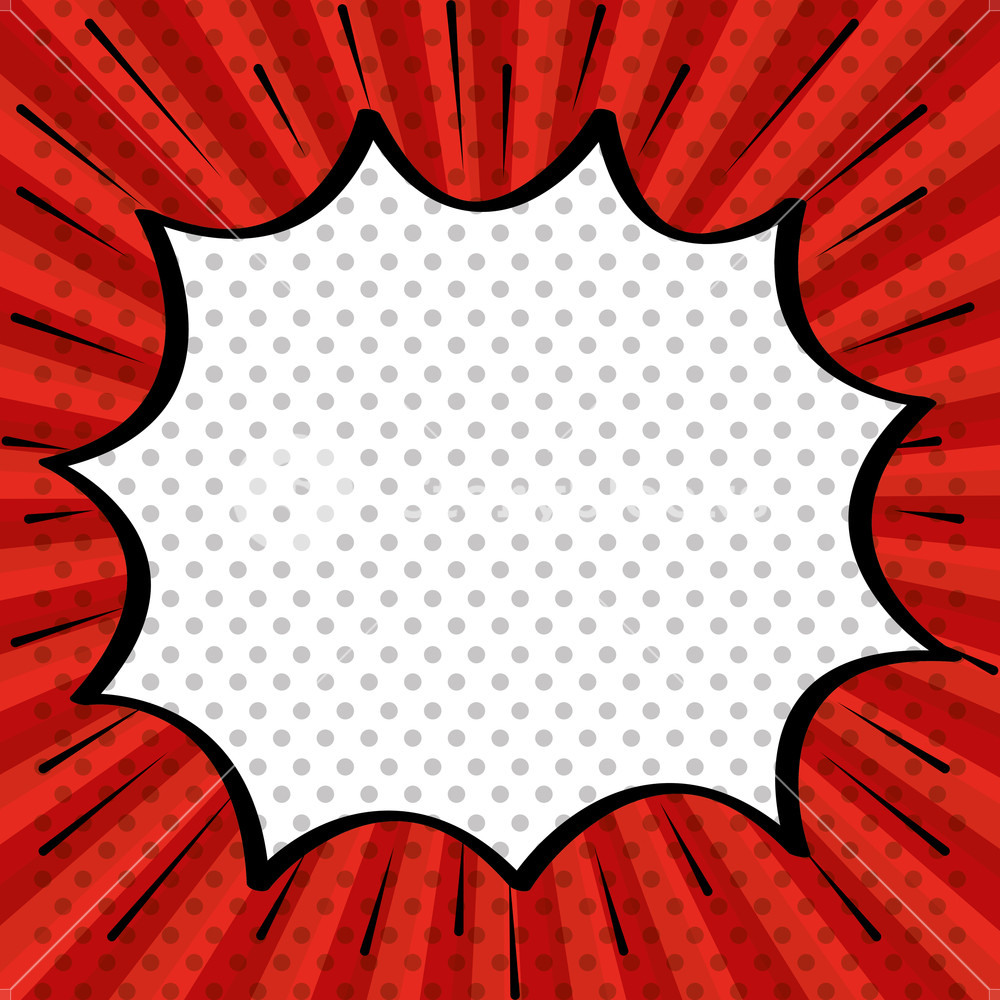 1000x1000 Pop Art Cloud Speak Red Background Design Vector Illustration