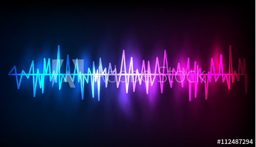500x287 Digital Glowing Colorful Equalizer Vector Illustration
