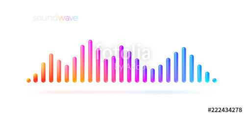 500x236 Multicolored Sound Wave Equalizer Vector Illustration Stock