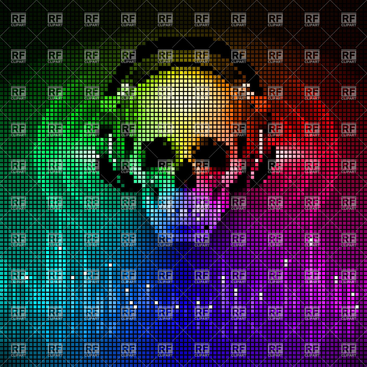 1200x1200 Tiled Backdrop With Skull And Colorful Equalizer Vector Image