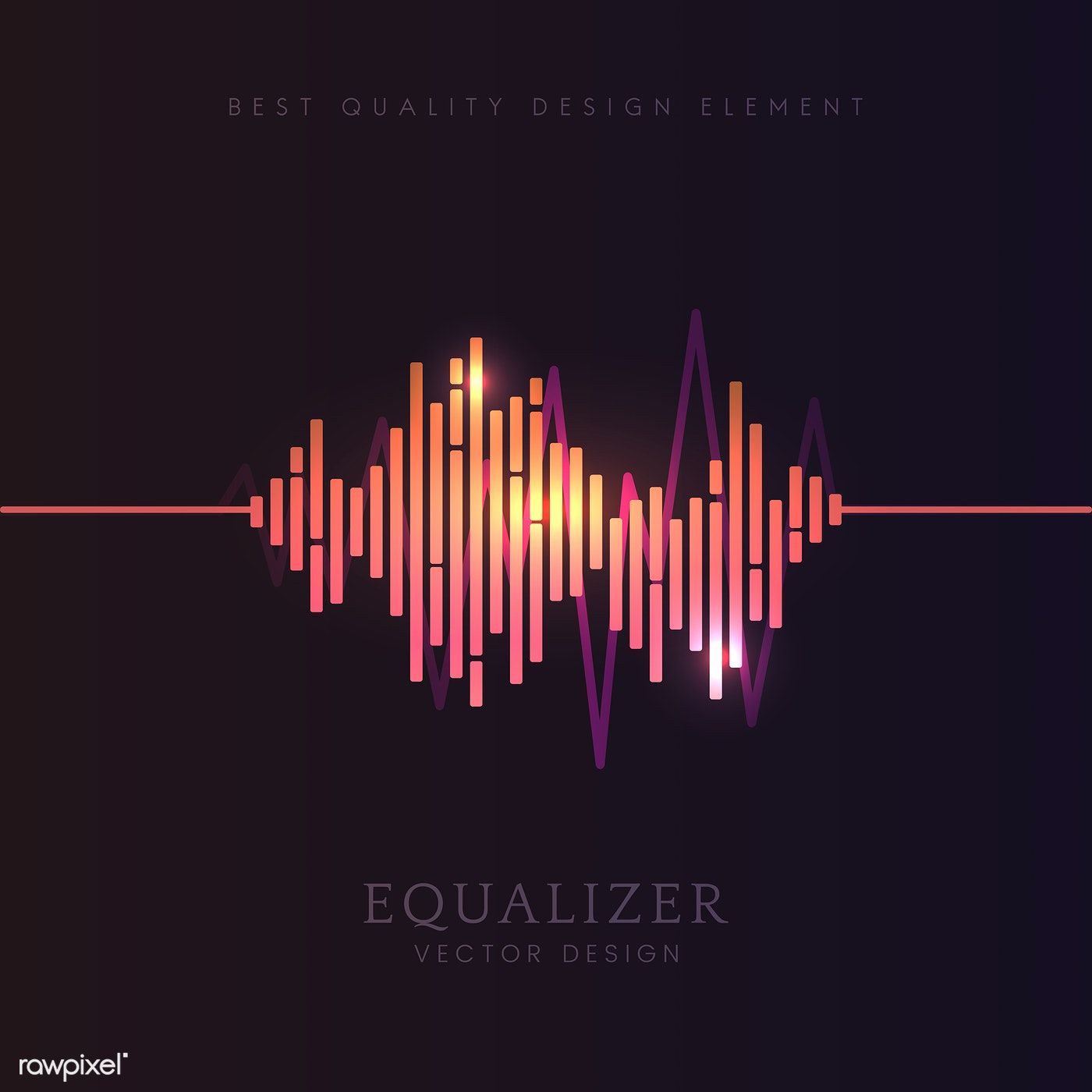 1400x1400 Colorful Sound Wave Equalizer Vector Design Free Image