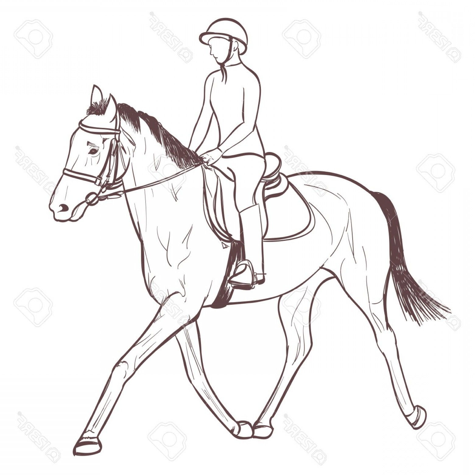 Нарисовать человека на коне