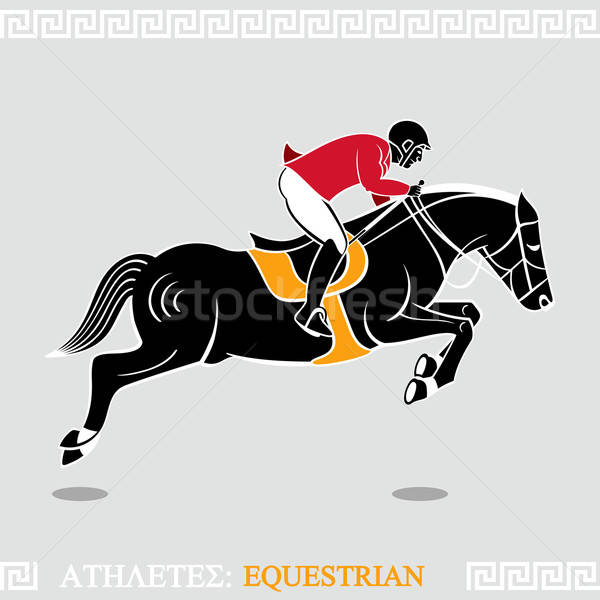 Athlete Equestrian Vector Illustration Sahua 600x600 Athlete Equestrian Vector Illustration Sahua