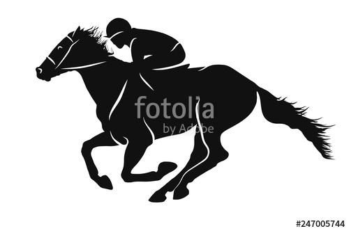 Vector Silhouette Of A Jockey Racing On A Horse Stock Image 500x332 Vector Silhouette Of A Jockey Racing On A Horse Stock Image