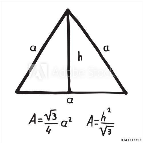 Hand Drawn Equilateral Triangle Area Sketch For Education, Icon 500x500 Hand Drawn Equilateral Triangle Area Sketch For Education, Icon