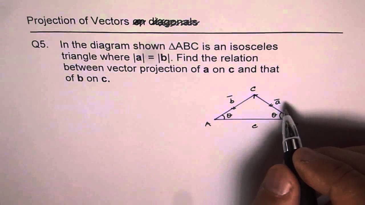 Projection Of Vectors In Isosceles Triangle 1280x720 Projection Of Vectors In Isosceles Triangle