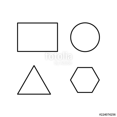 Vector Geometric Figures Outline Style Rectangle Circular 500x500 Vector Geometric Figures Outline Style Rectangle Circular