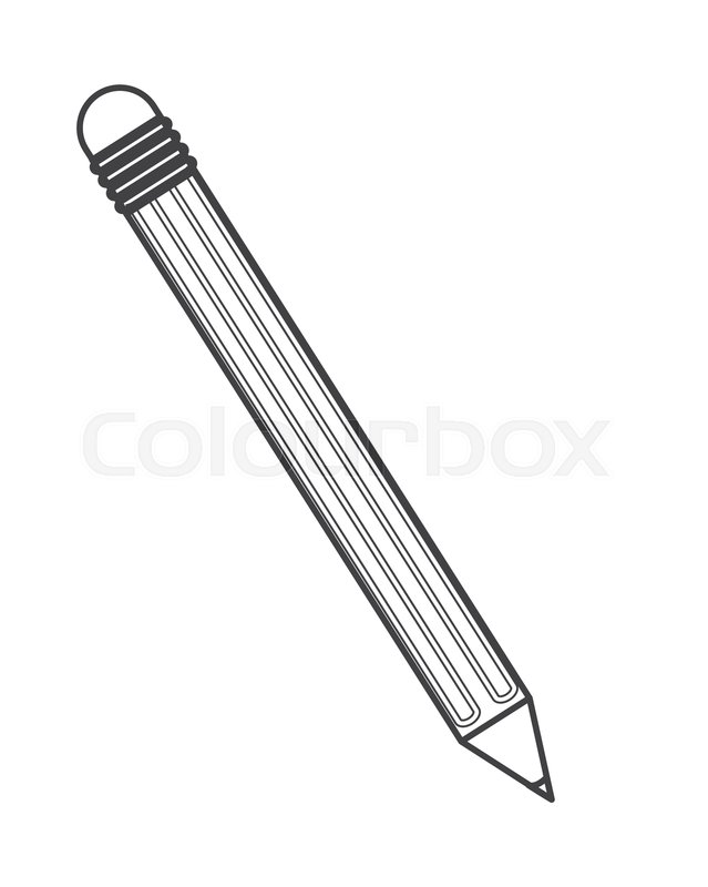 639x800 Flat Design Pencil With Eraser Icon Stock Vector Colourbox