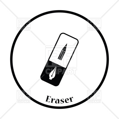 400x400 Thin Circle Design Of Eraser Icon Vector Image Of Icons