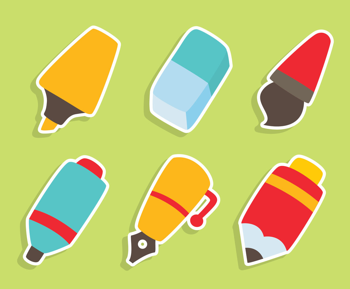 1136x936 Nice Pen And Eraser Vector Set Vector Art Graphics