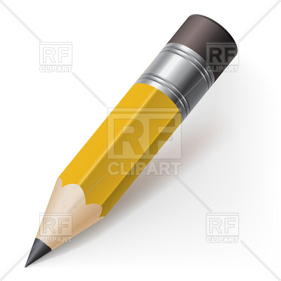 400x400 Realistic Icon Of Pencil With Eraser Vector Image Of Objects