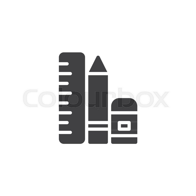 800x800 Ruler Pencil And Eraser Vector Icon Stock Vector Colourbox
