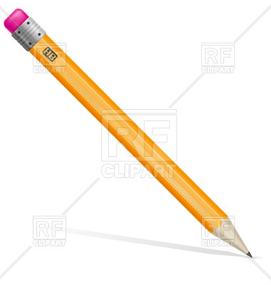 381x400 Yellow Pencil With Eraser Vector Image Of Objects Konturvid