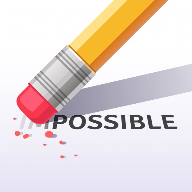 626x626 Changing Word Impossible To Possible With Eraser Vector Free