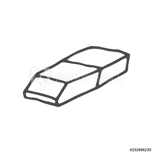 500x500 Doodle Eraser Vector Illustration Isolated On White Background