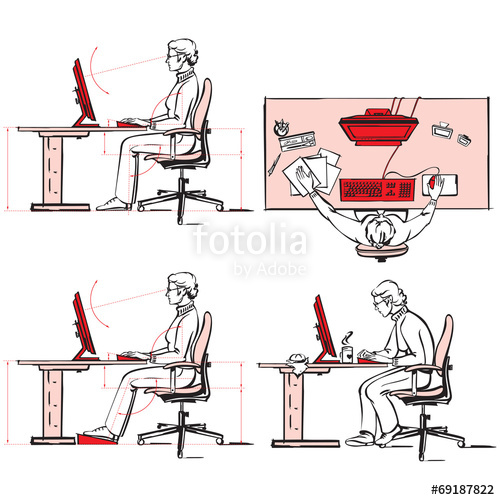 500x500 Ergonomic Of Computer Workplace Stock Image And Royalty Free
