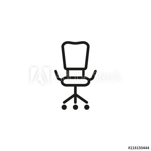500x500 Office Armchair Line Icon Seat Symbol, Manager, Ergonomic