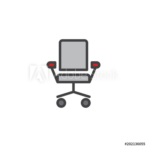 500x500 Office Chair Filled Outline Icon, Line Vector Sign, Linear Bicolor