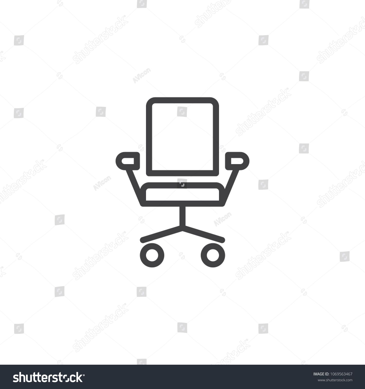 1500x1600 Office Chair Outline Icon Linear Style Sign For Mobile Concept