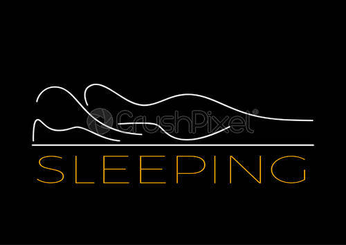 500x354 Vector Sign Ergonomic Mattress, Woman Sleeping On The Bed, Black