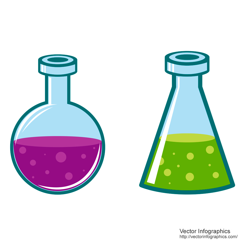 1000x1000 Chemical Flasks Free Download Vector Image