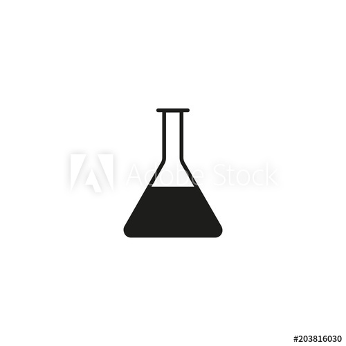 500x500 Erlenmeyer Flask Icon Sign Design