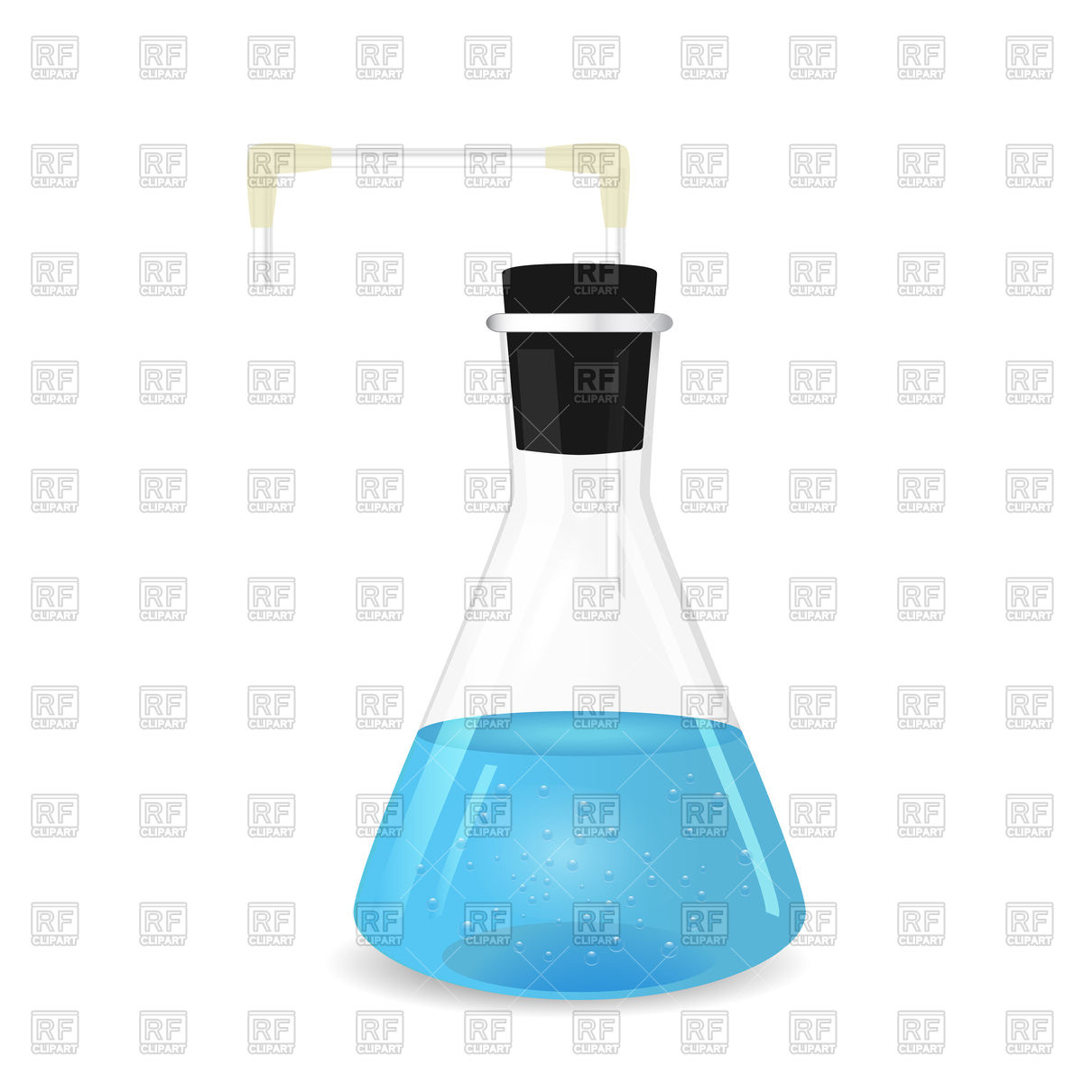 1200x1200 Conical Flask With Tube And Blue Solution