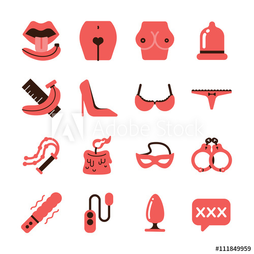 500x500 Stock Vector Illustration Erotic Icons Set
