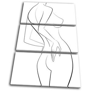 300x300 Erotic Vector Female Body Sexy Treble Canvas Wall Art
