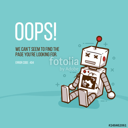 500x500 Broken Robot Error Vector Illustration Stock Image