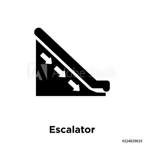 500x500 Escalator Icon Vector Isolated On White Background, Logo Concept