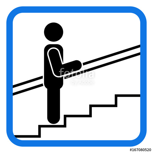 500x500 Please Use Handrail In Escalator Sign Vector Illustration